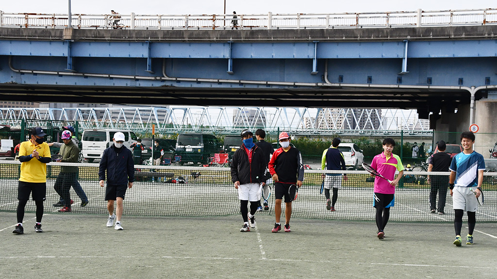 多摩川六郷橋緑地テニスコート,大田区ソフトテニス団体戦,七中紅黎会